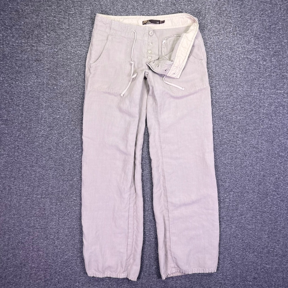 Prana Stripe Pants Womens XS Casual Low Rise Relaxed Gorpcore Drawstring 30x29